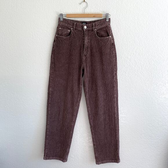 BDG High-Rise Baggy Wavy Corduroy Pants Relaxed Tapered Leg Mauve Brown Size 28 - Picture 1 of 11